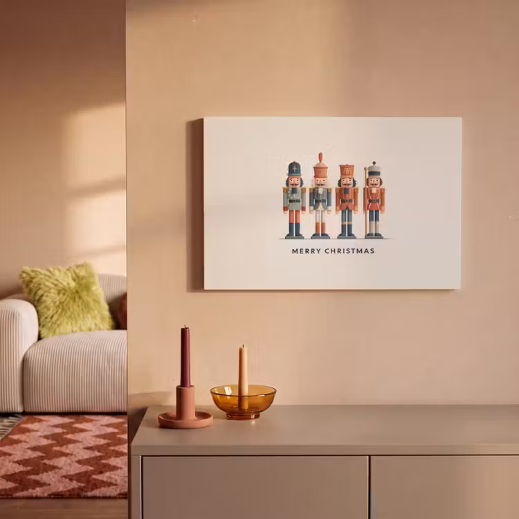 Canvas schilderij - Notenkrakers - Minimalistisch - Kerst - Beige — 2