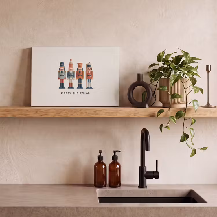 Canvas schilderij - Notenkrakers - Minimalistisch - Kerst - Beige — 3