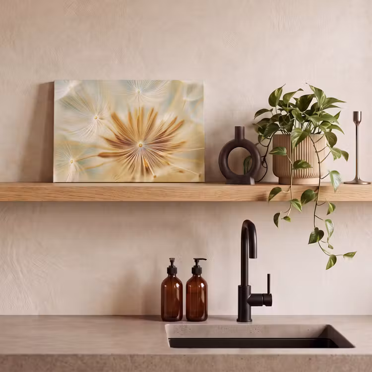 Canvas schilderij - Paardenbloem - Beige - Abstract - Modern - Natuur — 3