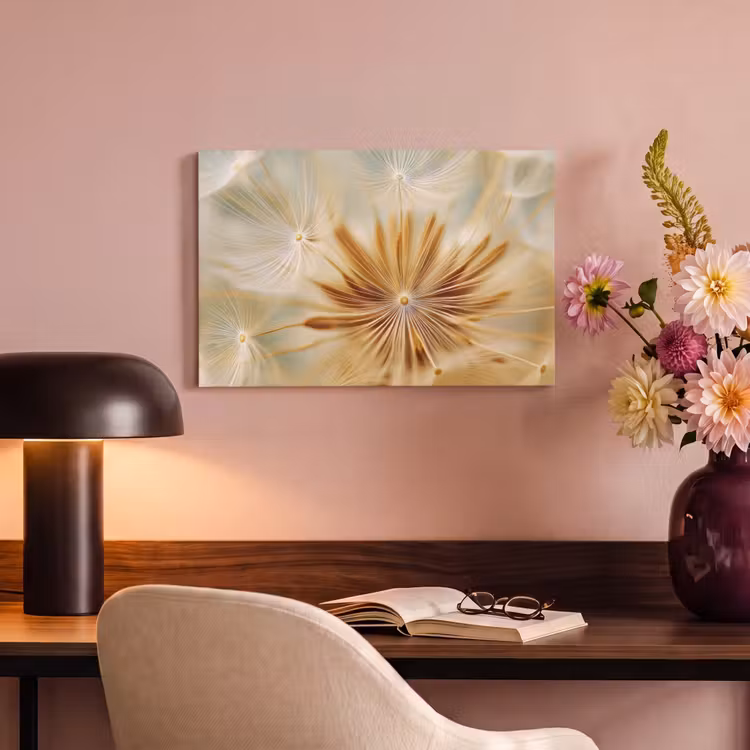 Canvas schilderij - Paardenbloem - Beige - Abstract - Modern - Natuur — 4