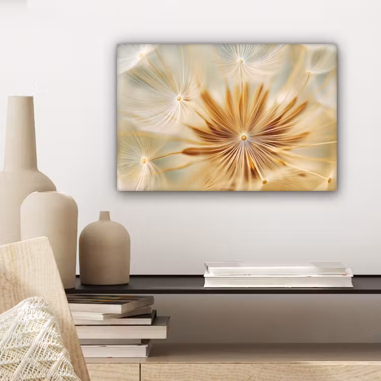 Canvas schilderij - Paardenbloem - Beige - Abstract - Modern - Natuur — 5