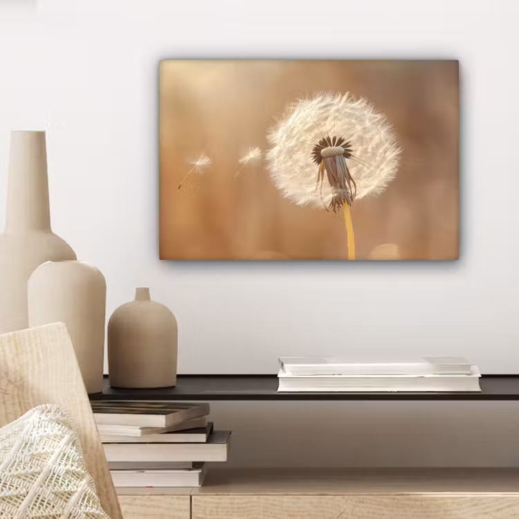 Canvas schilderij - Paardenbloem - Beige - Natuur - Bloem — 5