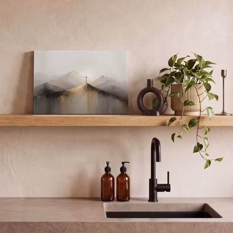 Canvas schilderij - Heuvels - Abstract - Kruis - Christendom — 3