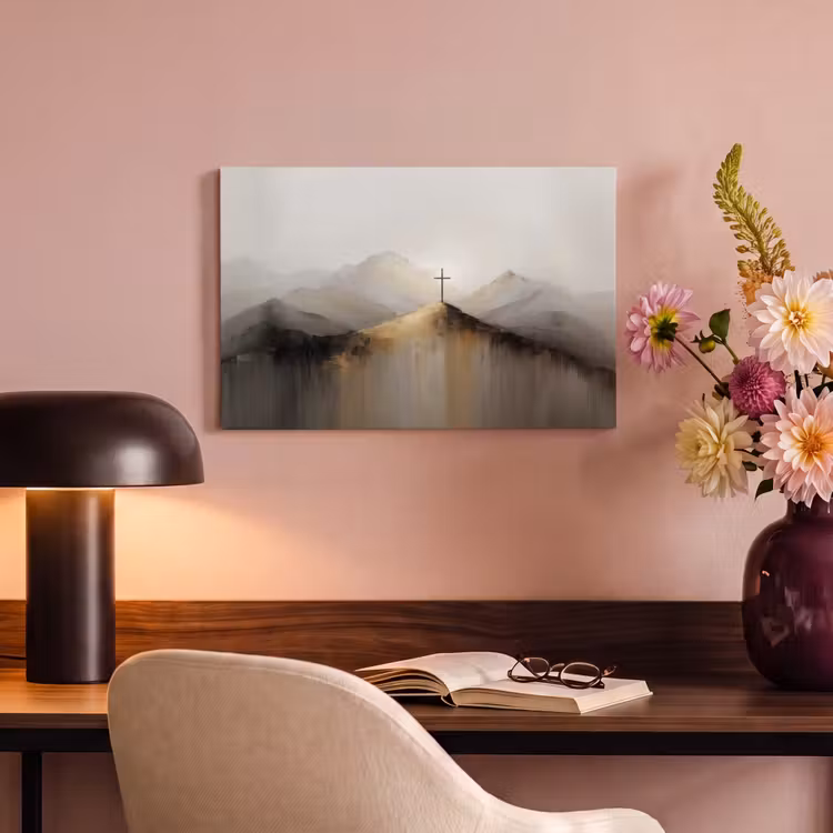 Canvas schilderij - Heuvels - Abstract - Kruis - Christendom — 4
