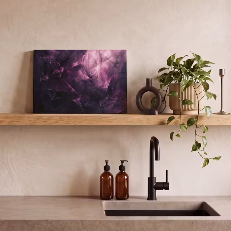 Canvas schilderij - Paars - Licht - Zwart — 3