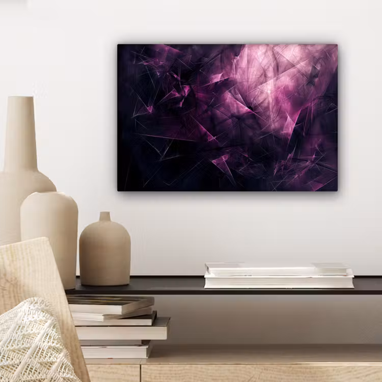 Canvas schilderij - Paars - Licht - Zwart — 5