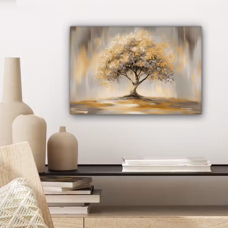 Canvas schilderij - Schilderij - Boom - Abstract - Bladeren — 5