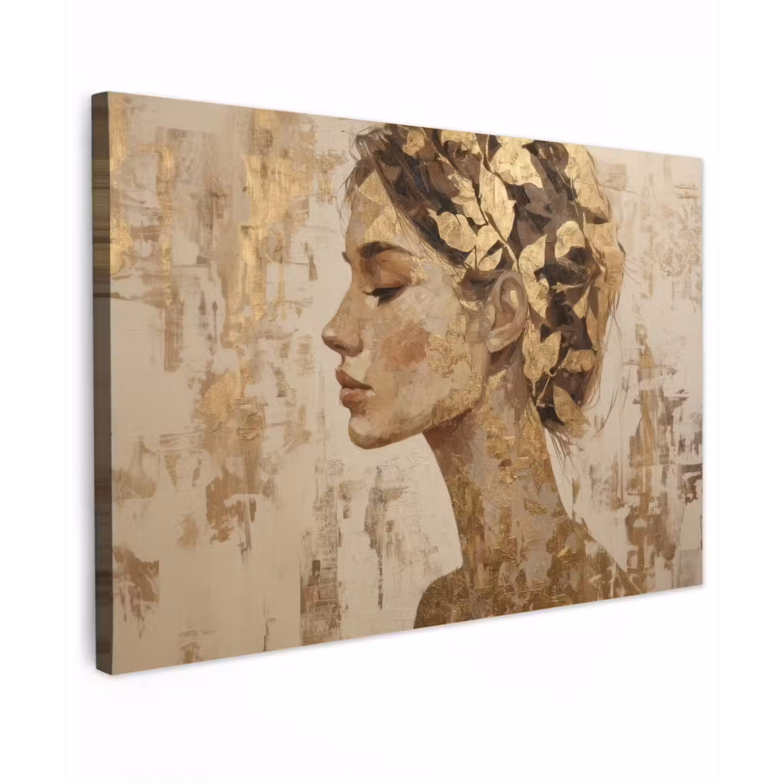 Canvas schilderij - Vrouw - Goud - Abstract - Textuur — 1