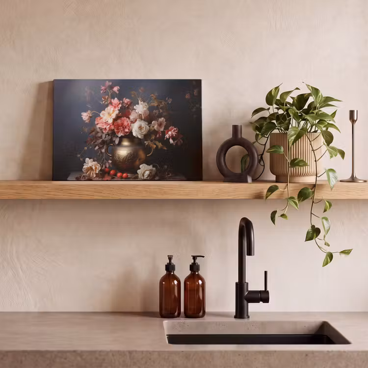 Canvas schilderij - Stilleven - Bloemen - Rozen - Boeket - Vaas — 3