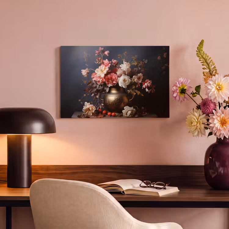 Canvas schilderij - Stilleven - Bloemen - Rozen - Boeket - Vaas — 4