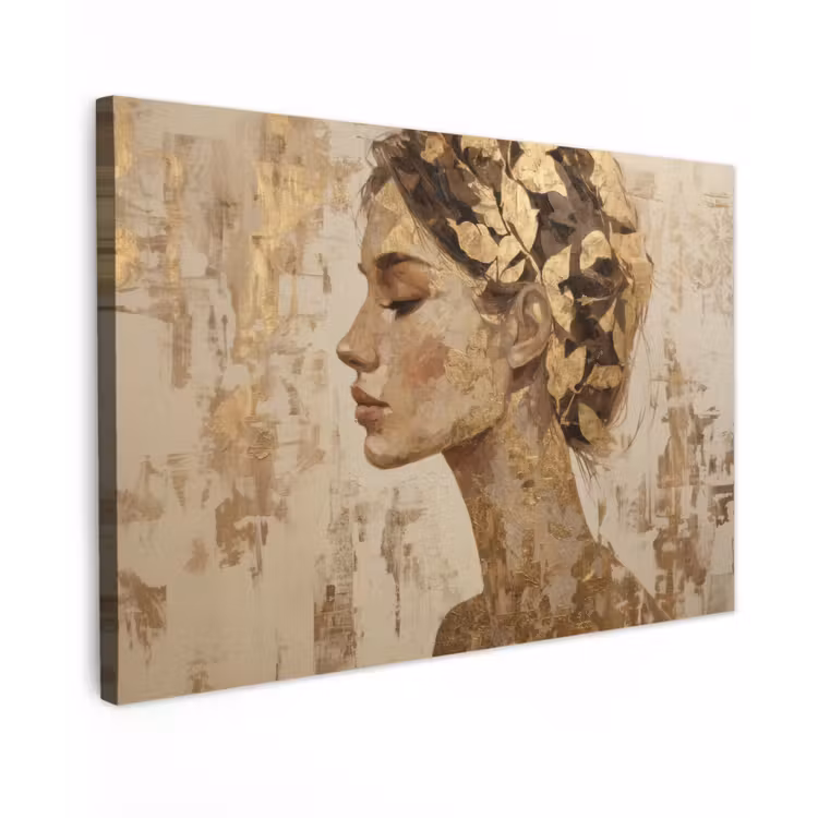 Canvas schilderij - Vrouw - Goud - Abstract - Textuur — 1