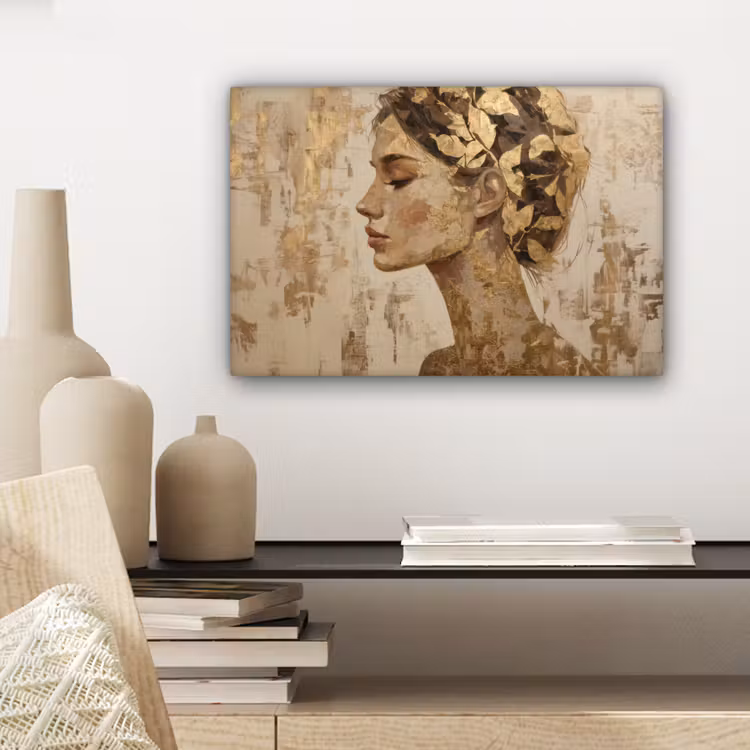 Canvas schilderij - Vrouw - Goud - Abstract - Textuur — 5