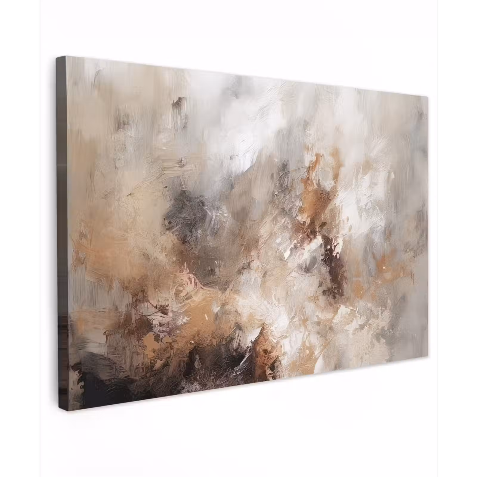 Canvas schilderij - Verf - Abstract - Beige - Kunst — 1