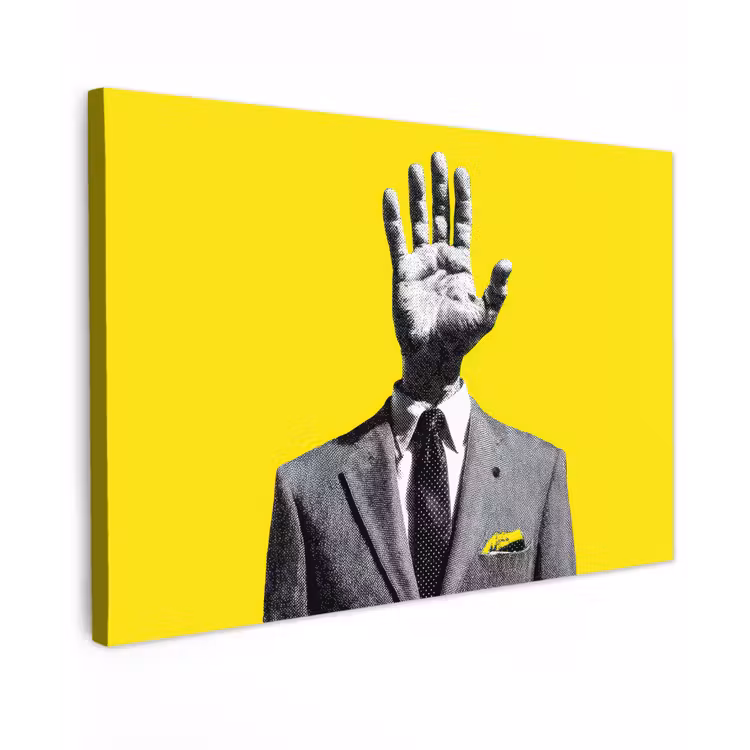 Canvas schilderij - Pak - Hand - Geel — 1