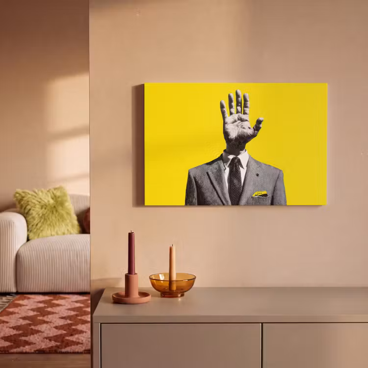 Canvas schilderij - Pak - Hand - Geel — 2