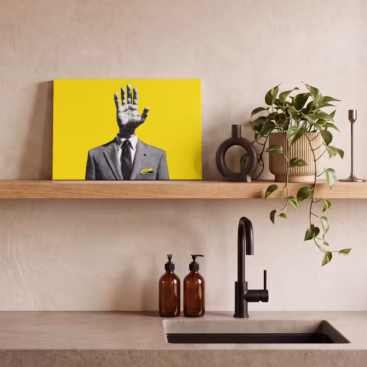 Canvas schilderij - Pak - Hand - Geel — 3