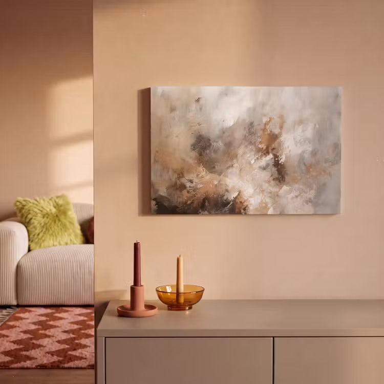 Canvas schilderij - Verf - Abstract - Beige - Kunst — 2