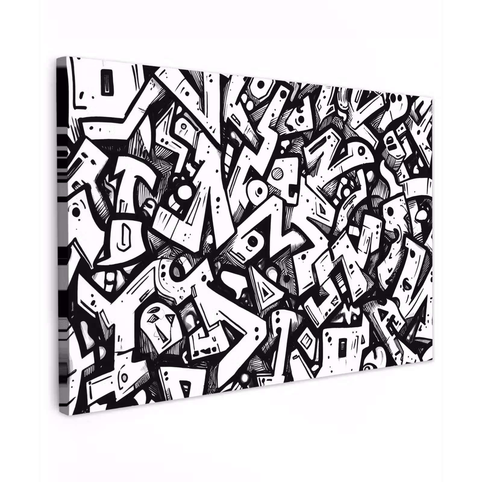 Canvas schilderij - Vormen - Letters - Graffiti - Zwart — 1