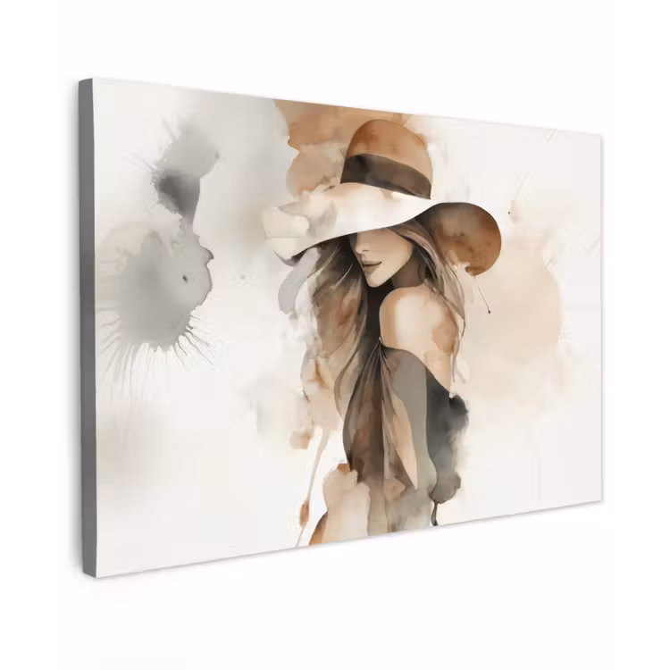 Canvas schilderij - Mysterieus - Vrouw - Sepia — 1