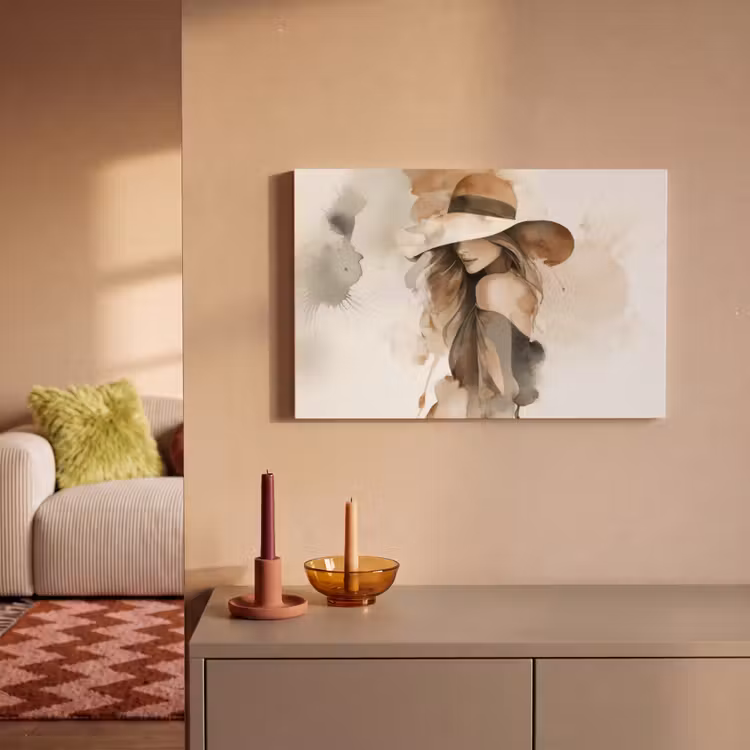 Canvas schilderij - Mysterieus - Vrouw - Sepia — 2