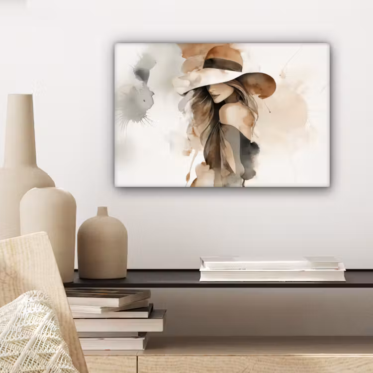 Canvas schilderij - Mysterieus - Vrouw - Sepia — 5