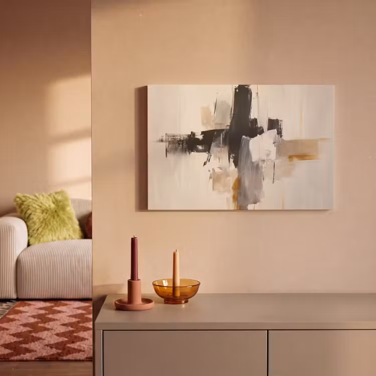 Canvas schilderij - Penseelstreken - Ruw - Abstract - Beige — 2
