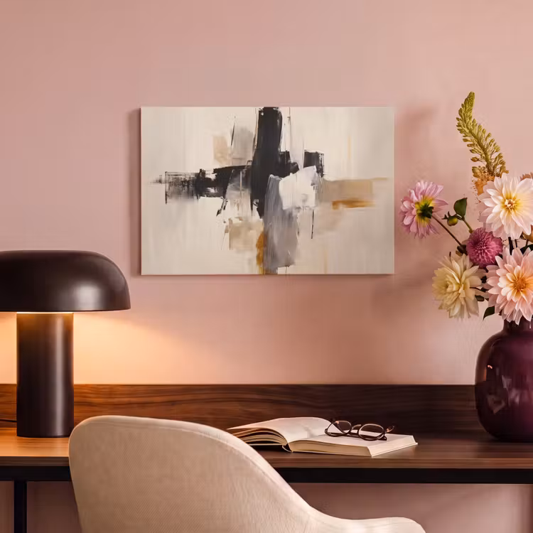 Canvas schilderij - Penseelstreken - Ruw - Abstract - Beige — 4