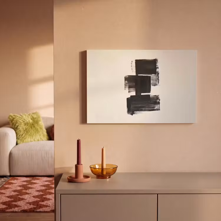 Canvas schilderij - Rechthoeken - Penseelstreken - Abstract - Zwart — 2