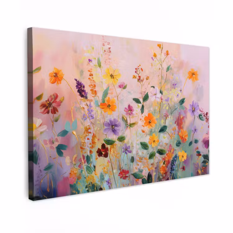 Canvas schilderij - Schilderij - Bloemen - Abstract - Kleurrijk — 1