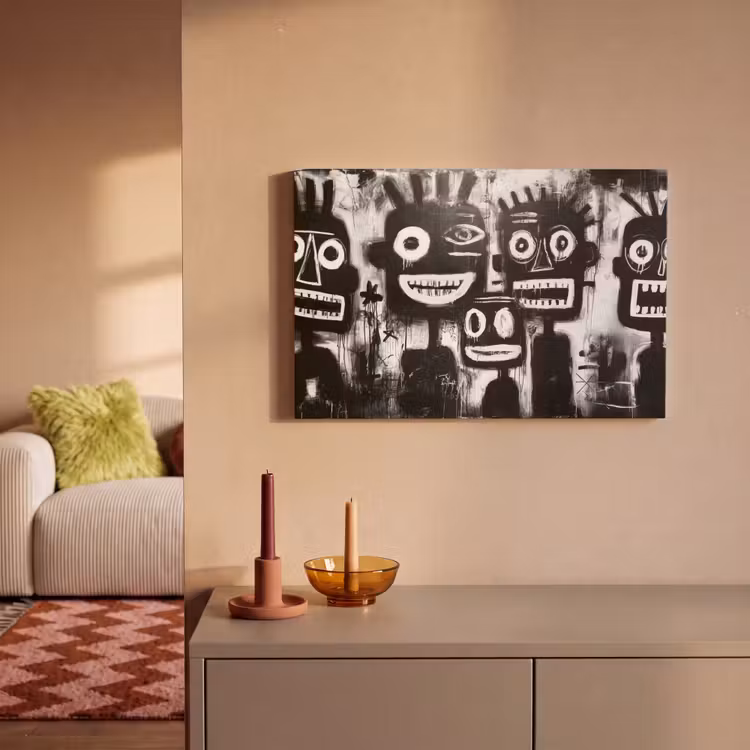 Canvas schilderij - Schilderij - Figuren - Zwart - Abstract — 2