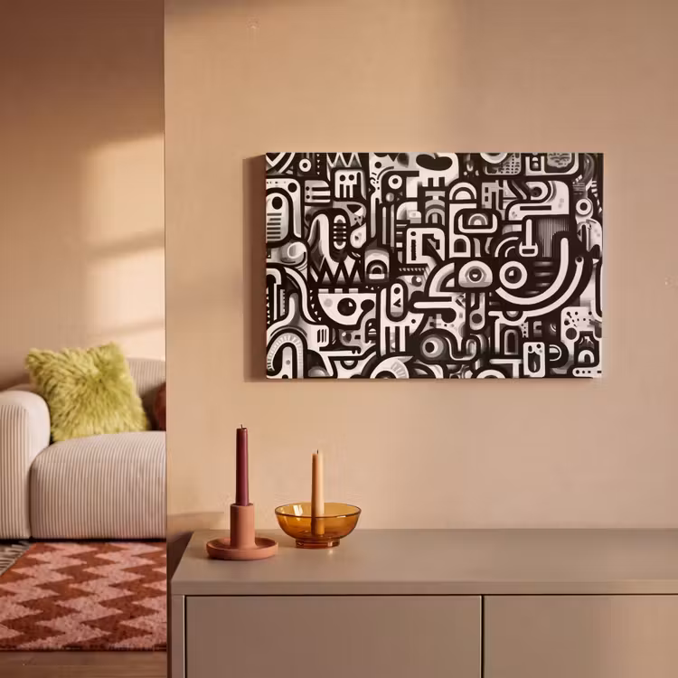 Canvas schilderij - Symbolen - Abstract - Grafisch - Zwart — 2
