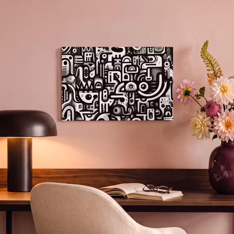 Canvas schilderij - Symbolen - Abstract - Grafisch - Zwart — 4