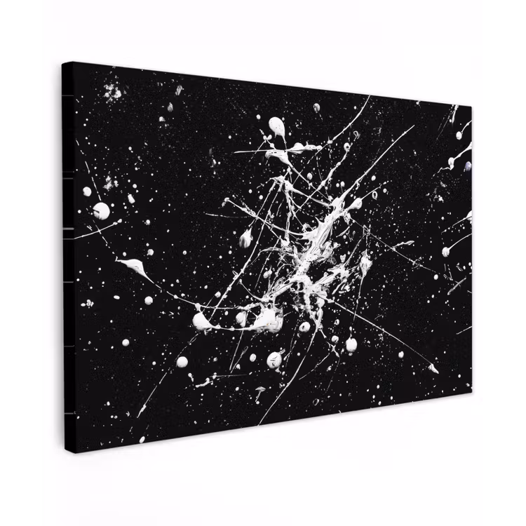 Canvas schilderij - Verfspatten - Wit - Abstract - Explosie — 1