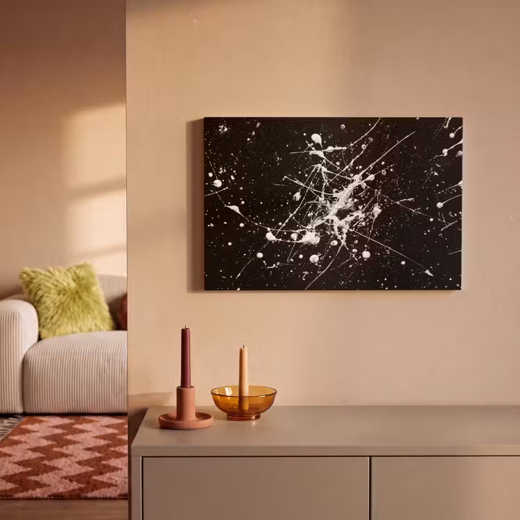 Canvas schilderij - Verfspatten - Wit - Abstract - Explosie — 2