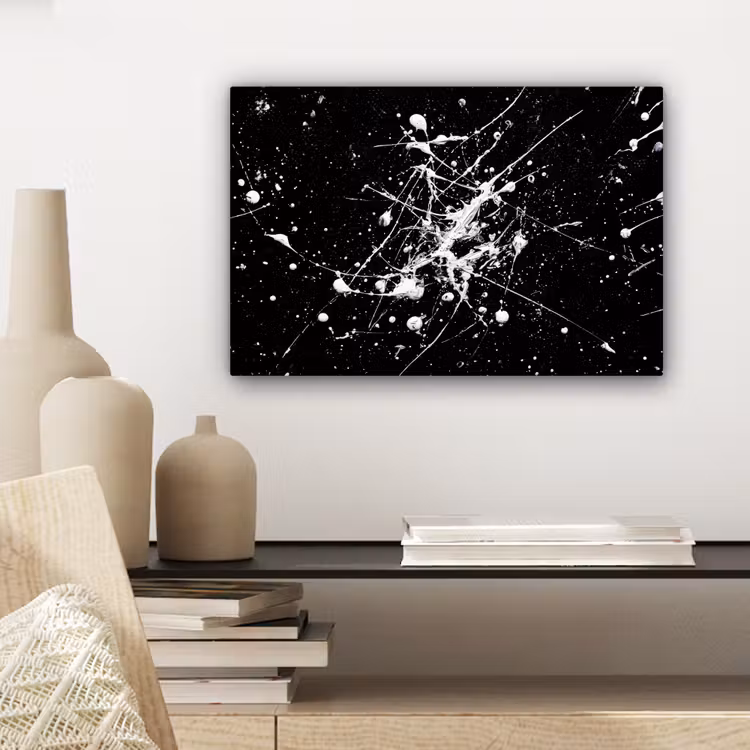 Canvas schilderij - Verfspatten - Wit - Abstract - Explosie — 5