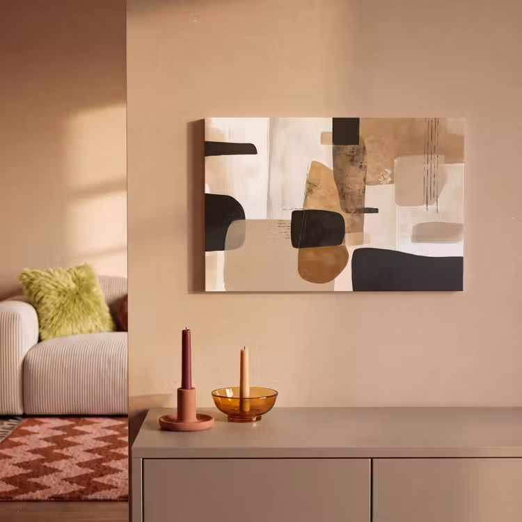 Canvas schilderij - Vlakken - Abstract - Zwart - Strepen — 2