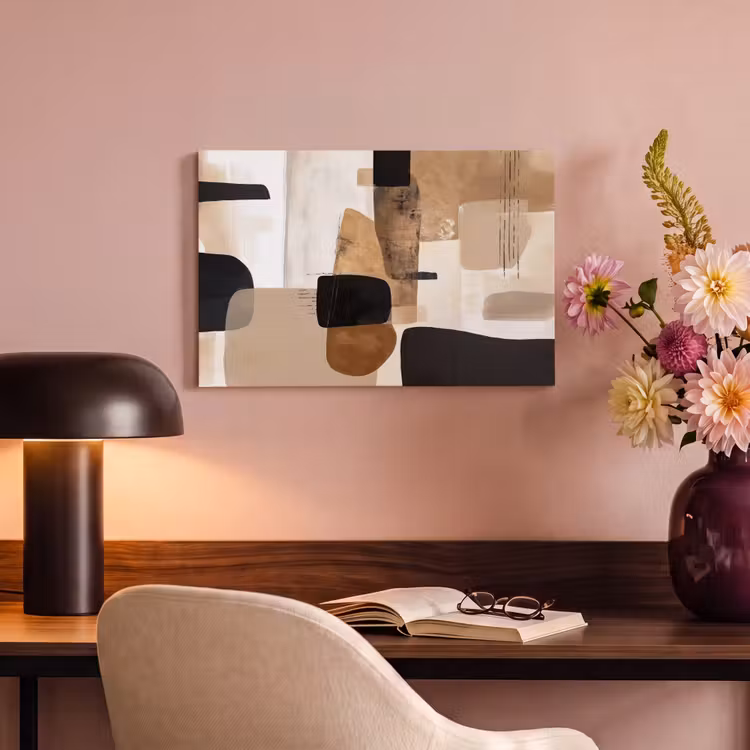 Canvas schilderij - Vlakken - Abstract - Zwart - Strepen — 4