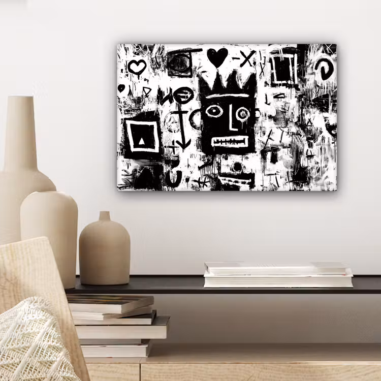 Canvas schilderij - Vormen - Gezocht - Zwart - Abstract — 5