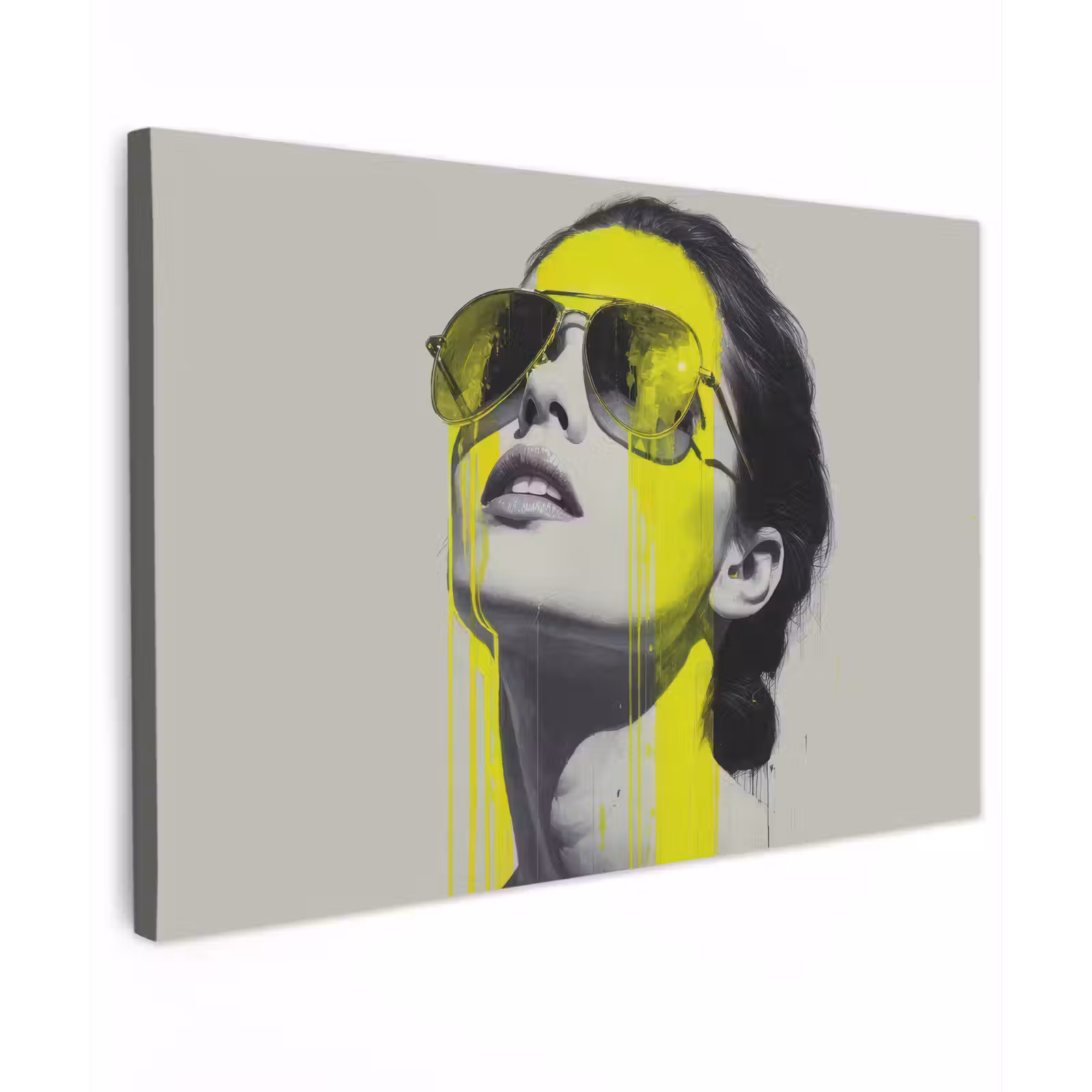 Canvas schilderij - Vrouw - Bril - Verf — 1