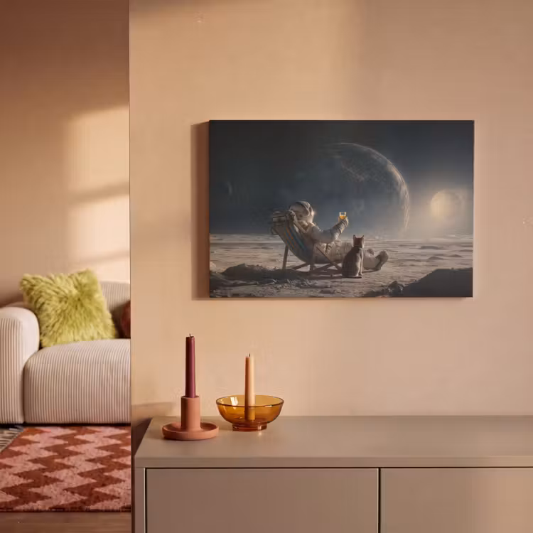 Canvas schilderij - Maan - Kat - Astronaut - Ruimte — 2