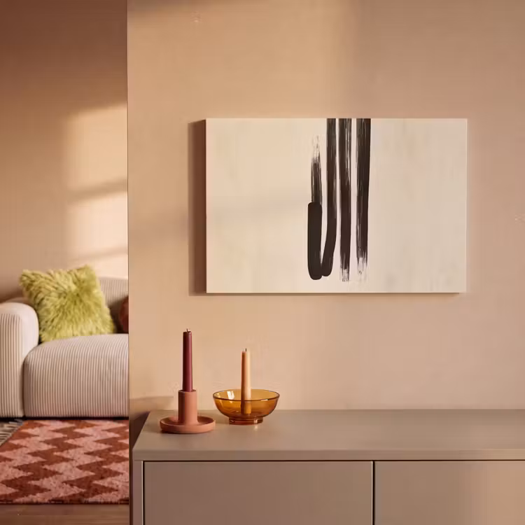 Canvas schilderij - Penseelstreken - Verticaal - Zwart — 2