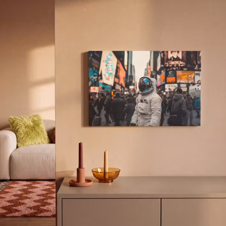 Canvas schilderij - Stad - Mensen - Astronaut - Wit — 2