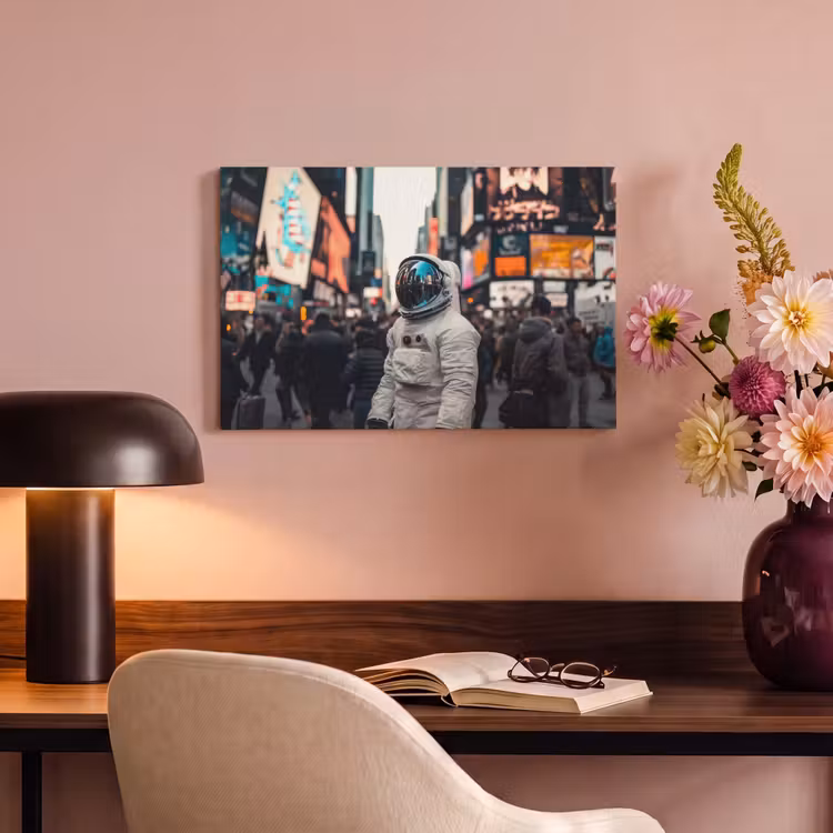 Canvas schilderij - Stad - Mensen - Astronaut - Wit — 4