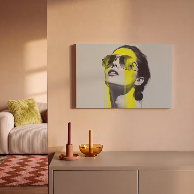 Canvas schilderij - Vrouw - Bril - Verf — 2