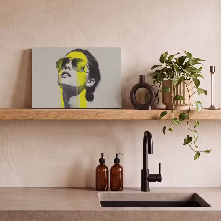 Canvas schilderij - Vrouw - Bril - Verf — 3