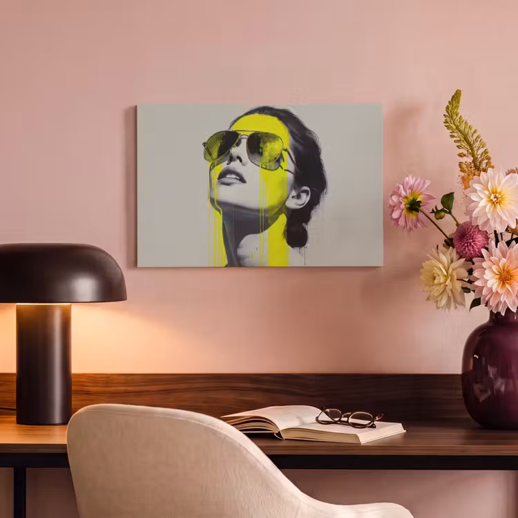 Canvas schilderij - Vrouw - Bril - Verf — 4