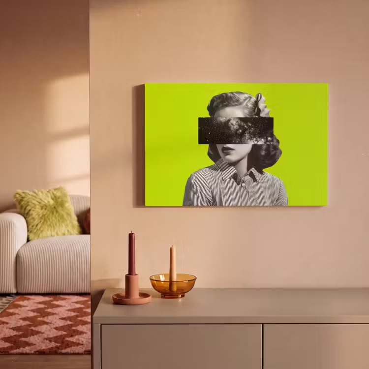 Canvas schilderij - Vrouw - Sterrenhemel - Groen — 2