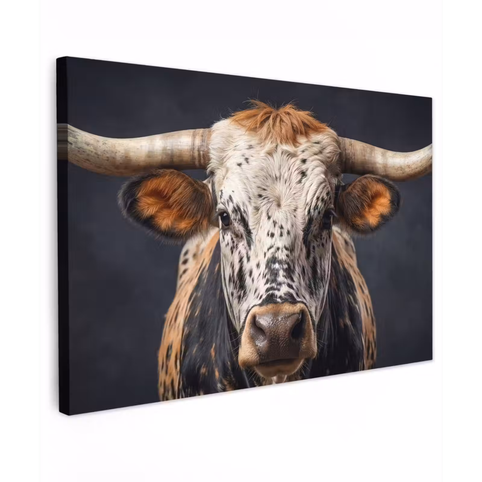 Canvas schilderij - Stier - Kleurrijk - Hoorns — 1