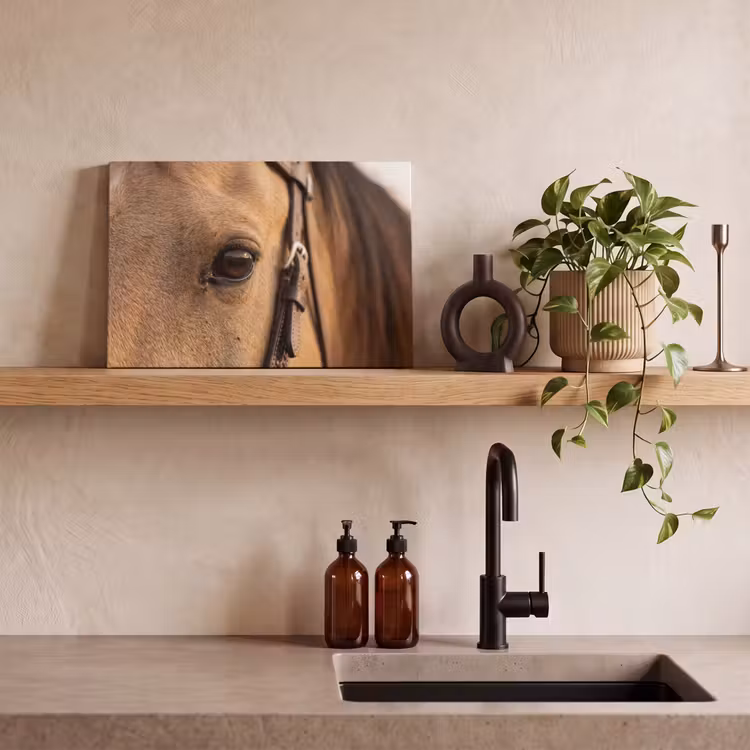 Canvas schilderij - Paard - Oog - Bruin — 3