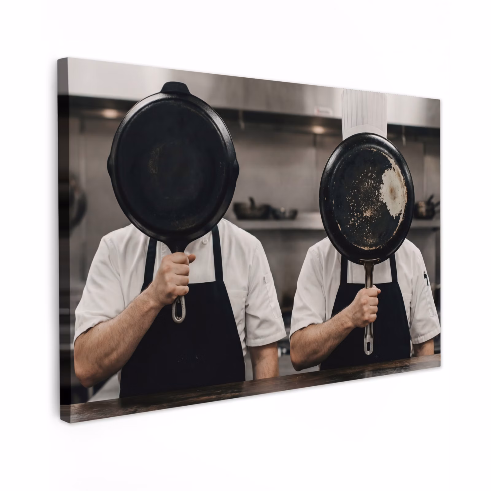 Canvas schilderij - Koks - Koekenpannen - Keuken — 1